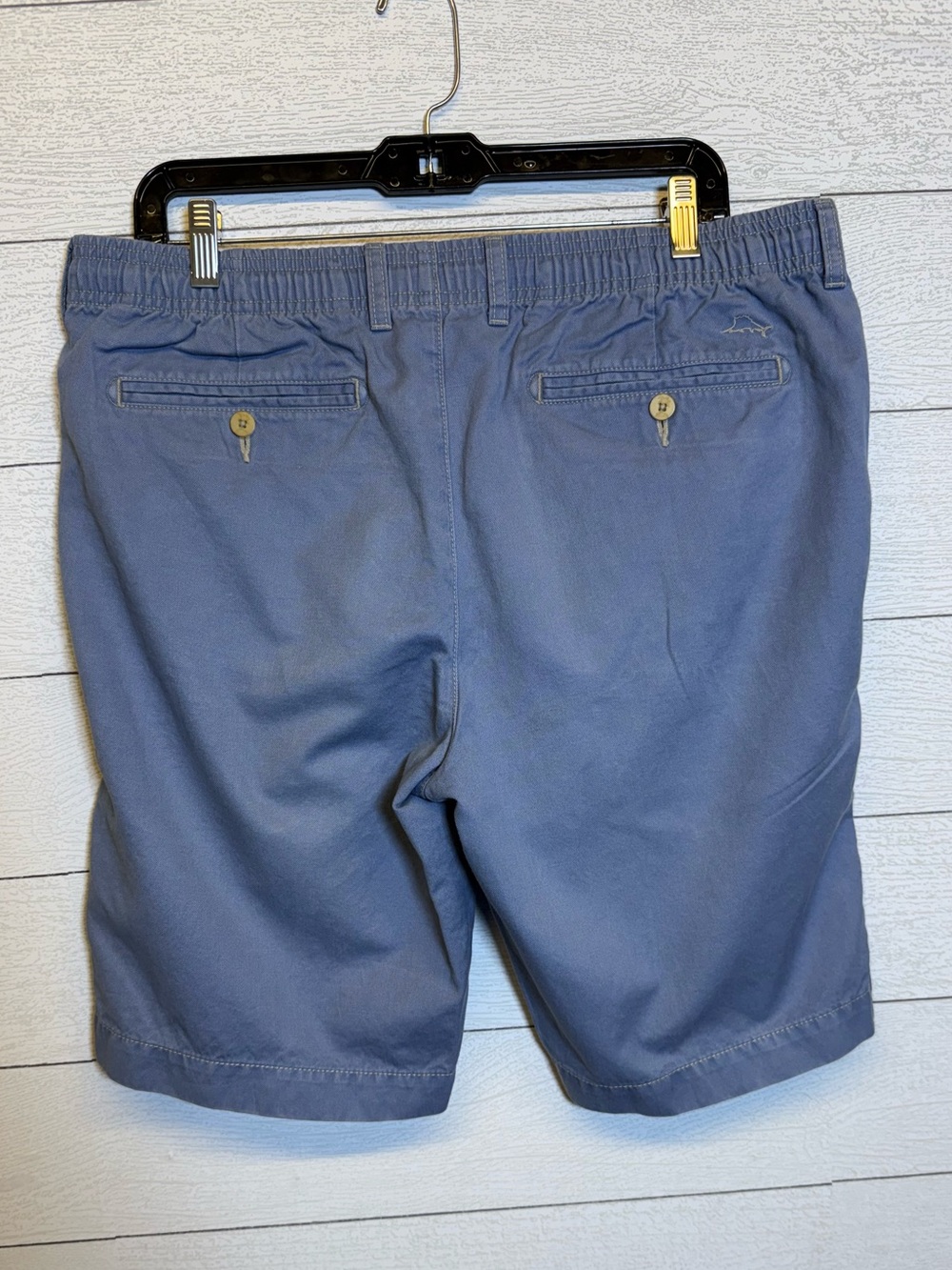 Tommy Bahama Slate Blue Flat-Front Men's Shorts Cotton Linen Blend Size Large - Picture 2 of 9